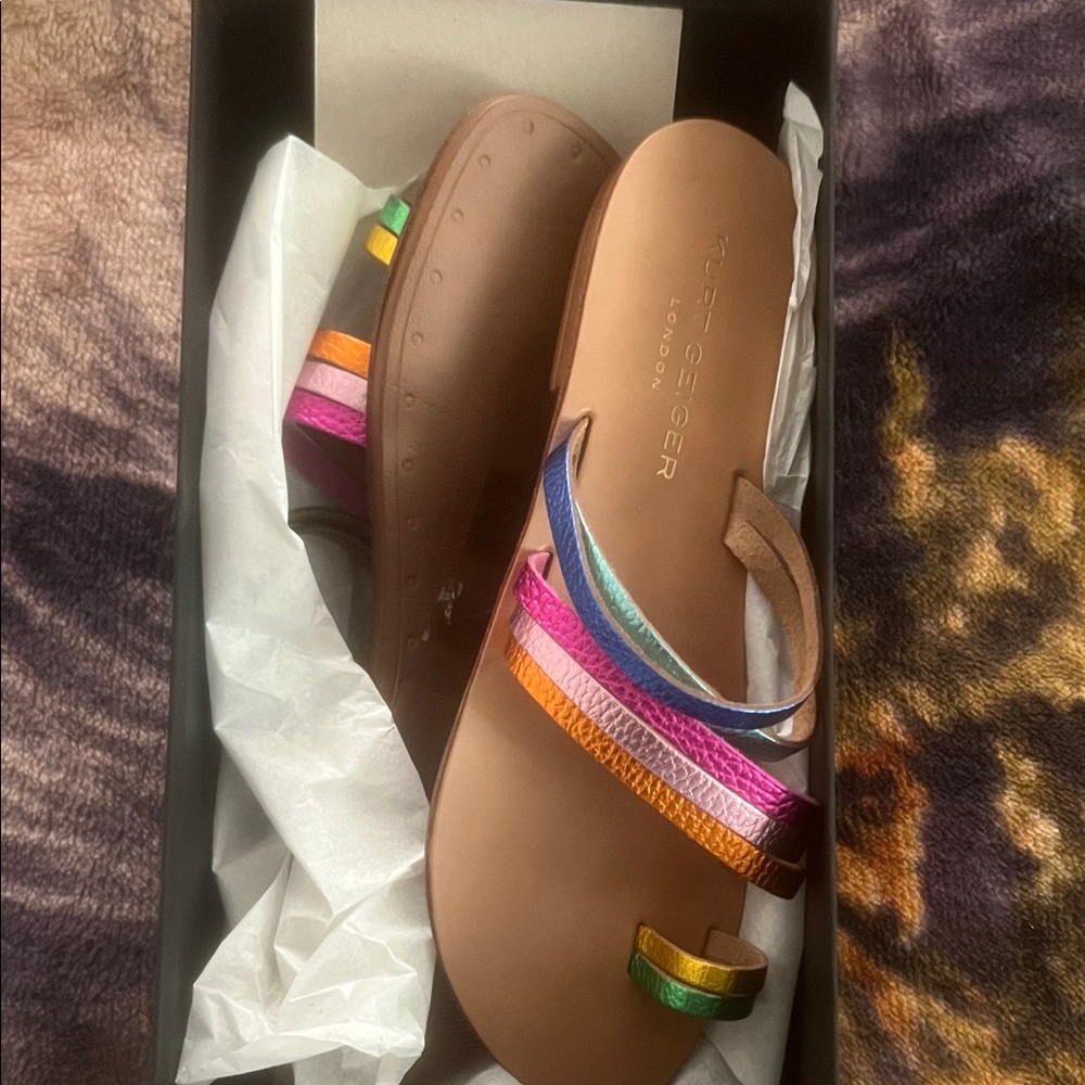 BRAND NEW !Kurt Geiger Women's Sandals with Multicolor Straps
